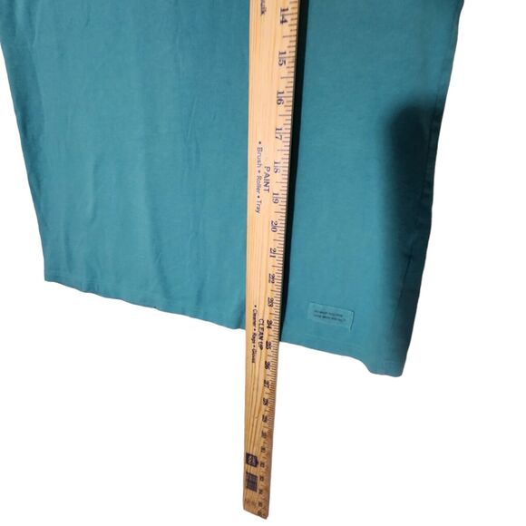 LIFE IS GOOD WOMENS T-SHIRT FOOTBALL BLUE TEAL COLLEGE NFL GAME DAY SZ MEDIUM - Picture 6 of 6